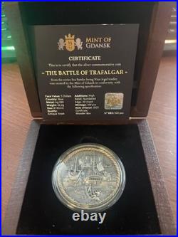 Niue 2023 2 oz Silver Antiqued Battle of Trafalgar Sea Battle Mintage of 300 Niue 2023 2 oz Silver Antiqued Battle of Trafalgar Sea Battle Mintage of 300
