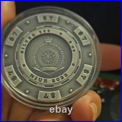 Niue 2023 Roulette Wheel Silver Coin 3 oz. 999 Antique Finish Limited Edition