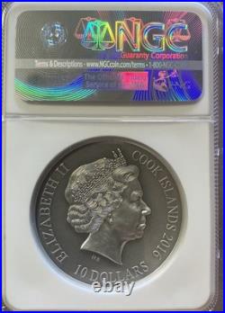 Norse Gods 2016 MS70 Antiqued Silver 2 Oz Cook Island