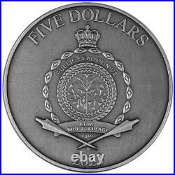 Odin Lord of Valhalla 2 oz Antique finish Silver Coin 5$ Niue 2023