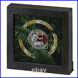 Odin Lord of Valhalla 2 oz Antique finish Silver Coin 5$ Niue 2023