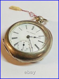 Ohio Watch Co. Antique Pocket Watch HEAVY Coin Silver CASE 18 SIZE RUNNING
