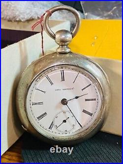 Ohio Watch Co. Antique Pocket Watch HEAVY Coin Silver CASE 18 SIZE RUNNING