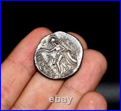 Old Ancient Greek Pergamon Silver Coin Tetradrachm Philetairos 282-263 BC