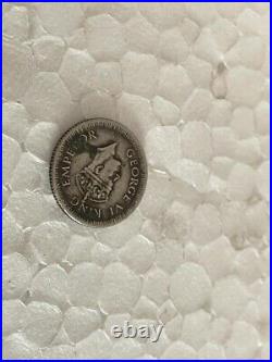 Old Antique Rare George VI King Emperor 1/4 Rupee India 1942 Silver Coin
