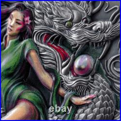 Oriental Lung 2 oz Antique finish Silver Coin 2000 Francs CFA Cameroon 2024