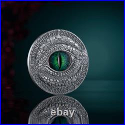 Oriental Lung 2 oz Antique finish Silver Coin 2000 Francs CFA Cameroon 2024