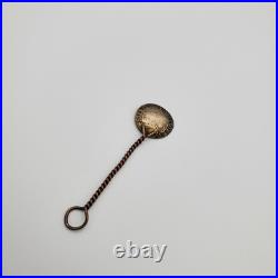 Original Antique c. 1700 Austria 3 Kreuzer Spoon Charm Leopold I Silver Coin Ag