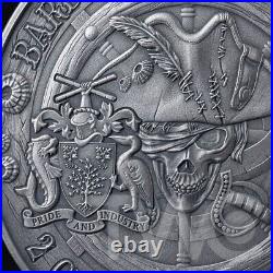 Oxford Captains of Fortune 2 oz Antique finish Silver Coin 5$ Barbados 2024