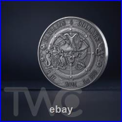 Oxford Captains of Fortune 2 oz Antique finish Silver Coin 5$ Barbados 2024