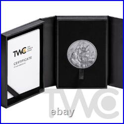 Oxford Captains of Fortune 2 oz Antique finish Silver Coin 5$ Barbados 2024