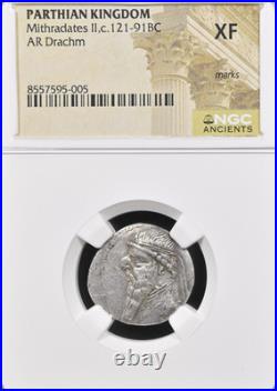 PARTHIAN KINGDOM MITHRADATES II c. 121-91 BC AR Drachm 19.1mm 4.15g
