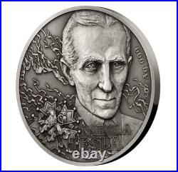 Phenomenon 5 oz Nikola Tesla Antiqued 999 Silver Coin 2023 Niue 300 Mintage Phenomenon 5 oz Nikola Tesla Antiqued 999 Silver Coin 2023 Niue 300 Mintage