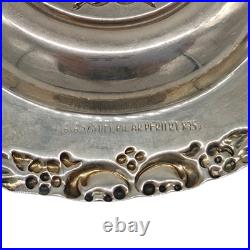 Platas del Pilar Peru. 835 Coin Silver Repousse Crest Trinket Nut Dish 3.5