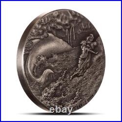 Presale 2024 2 oz Biblical Series Jonah and the Large Fish Antiqued Silver Coin