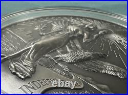 RARE 10 oz Silver American Virtues Independence Ultra High Relief Antiqued Coin RARE 10 oz Silver American Virtues Independence Ultra High Relief Antiqued Coin