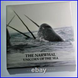 RARE 2015 Narwhal Unicorn of the Sea 1 oz Antiqued. 999 Silver coin COA & OGP