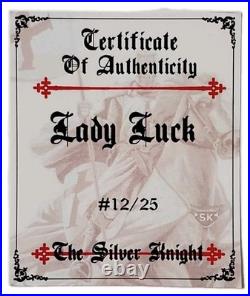 RARE 65 Grams Silver LADY LUCK HR Antique Finish Coin, 25 Pieces Minted