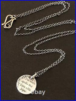 RARE Jeanine Payer Quotation Necklace Sterling Silver 18k Signed Artist Studio