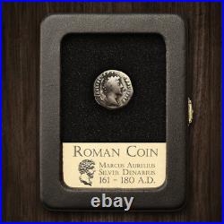 RARE Roman Silver Denarius Coin Marcus Aurelius With Display Case