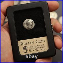 RARE Roman Silver Denarius Coin Marcus Aurelius With Display Case