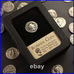 RARE Roman Silver Denarius Coin Marcus Aurelius With Display Case