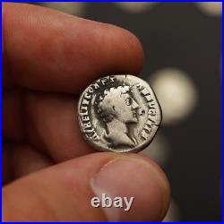 RARE Roman Silver Denarius Coin Marcus Aurelius With Display Case