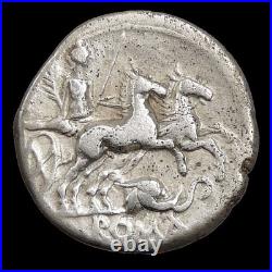 ROMA/Elephant Head RARE no Bell, PAX in Two Horse Chariot Roman Coin Caecilia 38