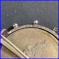 Rare 1896 Zuid Afrik Repub 2 Shillings Enamel Sterling Silver Cased Coin Brooch
