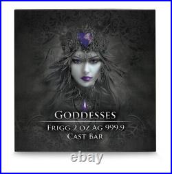 Rare 2 Oz Silver Germania Mint Goddesses FRIGG Antiqued Colored Cast Bar