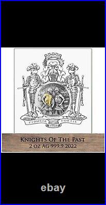 Rare -2 oz Antique Silver 2022 Malta Knights of the Past Coin
