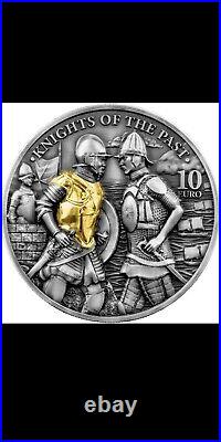 Rare -2 oz Antique Silver 2022 Malta Knights of the Past Coin