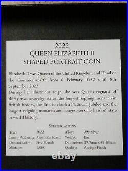 Rare 2022 1 Oz Silver. 999 Queen Elizabeth II Bust SOLD OUT 1 of 1000 Mintage