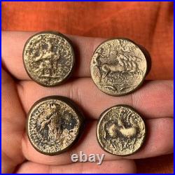 Rare Ancient Roman Greek Provincial Lot 4 coins/APOLLO, Horse rider, Attica Owl