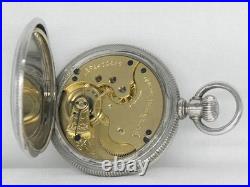 Rare Antique 1887 Antique 16s Elgin Stag Coin Silver Pocket Watch, Serviced