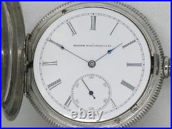 Rare Antique 1887 Antique 16s Elgin Stag Coin Silver Pocket Watch, Serviced