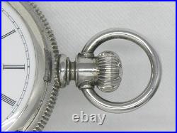 Rare Antique 1887 Antique 16s Elgin Stag Coin Silver Pocket Watch, Serviced