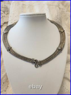 Rare Antique Indian Coin Silver Tribal Necklace with dragon ornate