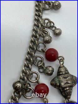 Rare Antique Ottoman Silver Coin Necklace Constantinople 1222 AH 1807 AD Vintage