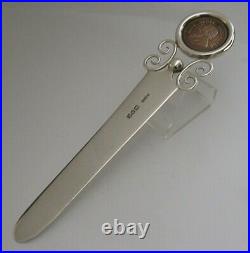 Rare Boer War English Solid Sterling Silver Letter Opener S Africa Coin 1898