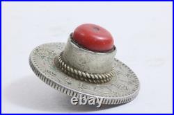 Repurposed Nepal 1 Rupee Coin Amulet with Sherpa Coral Turquoise Himalayan Style