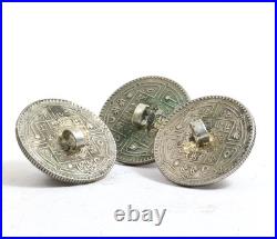 Repurposed Nepal 1 Rupee Coin Amulet with Sherpa Coral Turquoise Himalayan Style