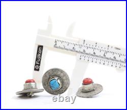 Repurposed Nepal 1 Rupee Coin Amulet with Sherpa Coral Turquoise Himalayan Style