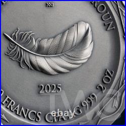 Resting Diana Celestial Beauty 2 oz Antique finish Silver Coin CFA Cameroon 2025