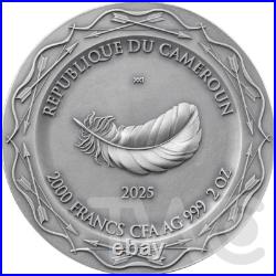 Resting Diana Celestial Beauty 2 oz Antique finish Silver Coin CFA Cameroon 2025
