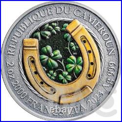 Ride Your Luck Lucky Coin 2 oz Antique finish Silver Coin CFA Cameroon 2023