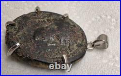 Roman Emperor Augustus Genuine Ancient Coin 925 Sterling Silver Pendant with COA