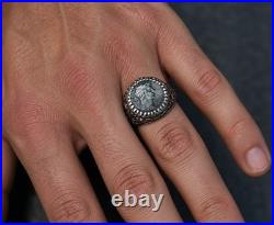 Roman Emperor Hadrian Genuine Ancient Silver Coin 925 Solid Silver Ring with COA