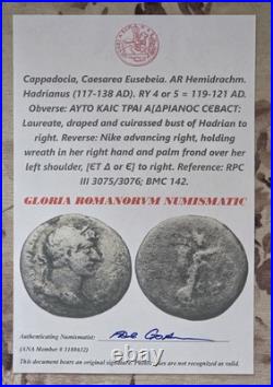 Roman Emperor Hadrian Genuine Ancient Silver Coin 925 Solid Silver Ring with COA