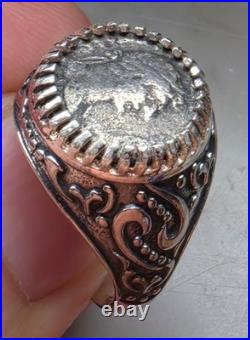 Roman Emperor Hadrian Genuine Ancient Silver Coin 925 Solid Silver Ring with COA